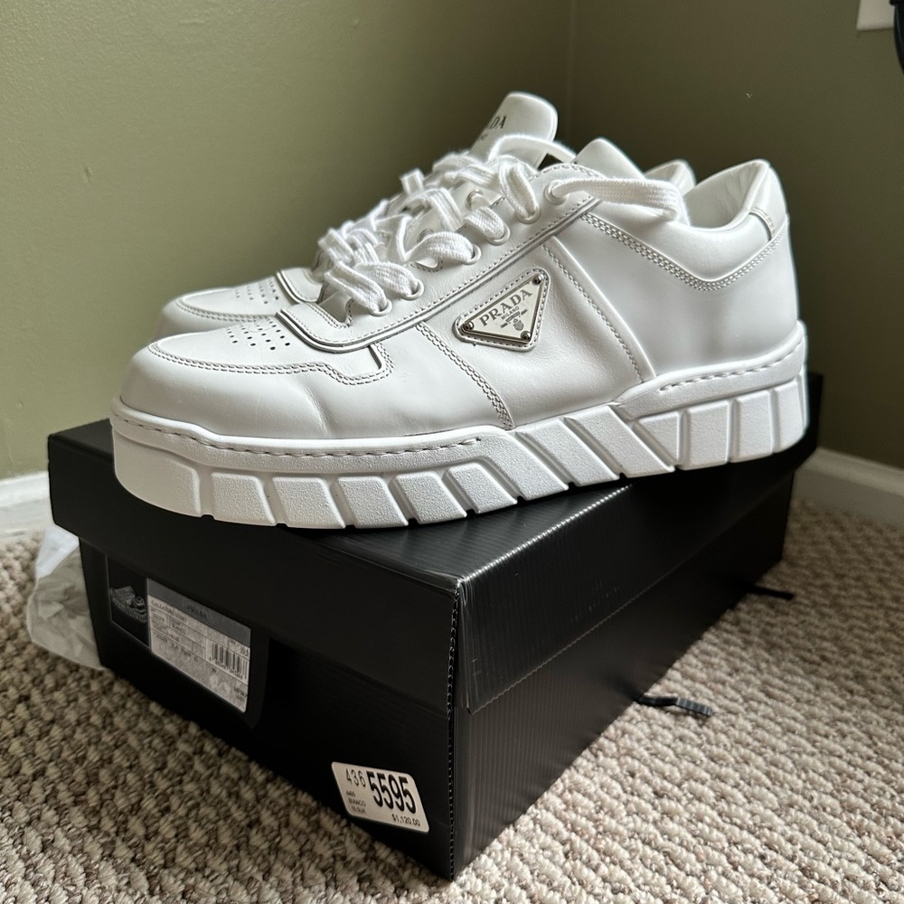 Prada Triple White Sneakers